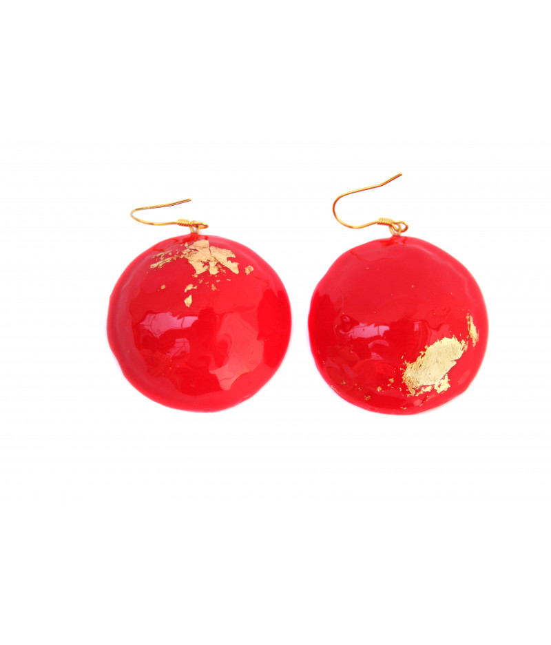 Red-candy-golden-foil-earrings