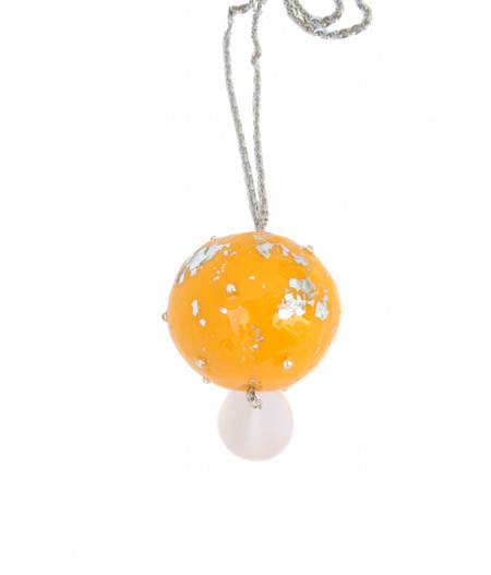 Candy-yellow-silver-foil-necklace