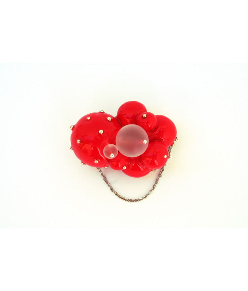 Candy-indian-red-spheres-brooch