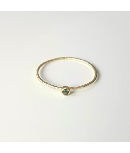 inel Essence of Green din aur 18k mat cu turmalina verde